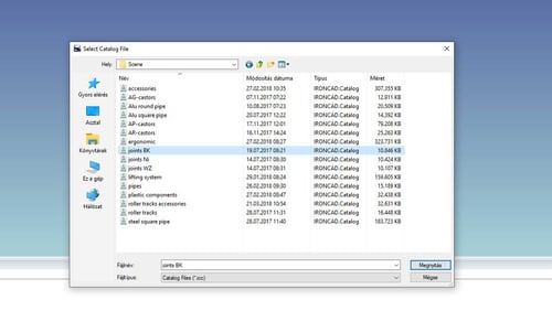 Selectarea unui produs din catalogul de articole CAD în software-ul BEEVisio
