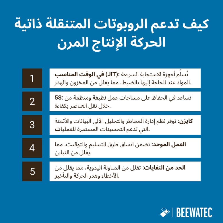 كيف تدعم الروبوتات المتنقلة ذاتية الحركة الإنتاج المرن