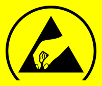 Symbol / ikona ESD do oznaczania elementów przewodzących prąd elektryczny