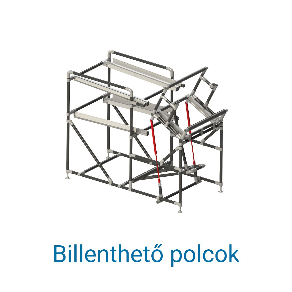 Egy renderelt állvány, beépített billenő-funkcióval a BeeWaTec-től