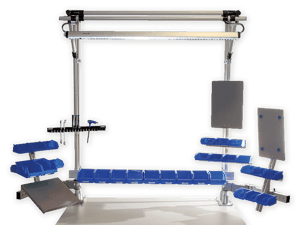 Structure for retrofitting simple industrial workstations 