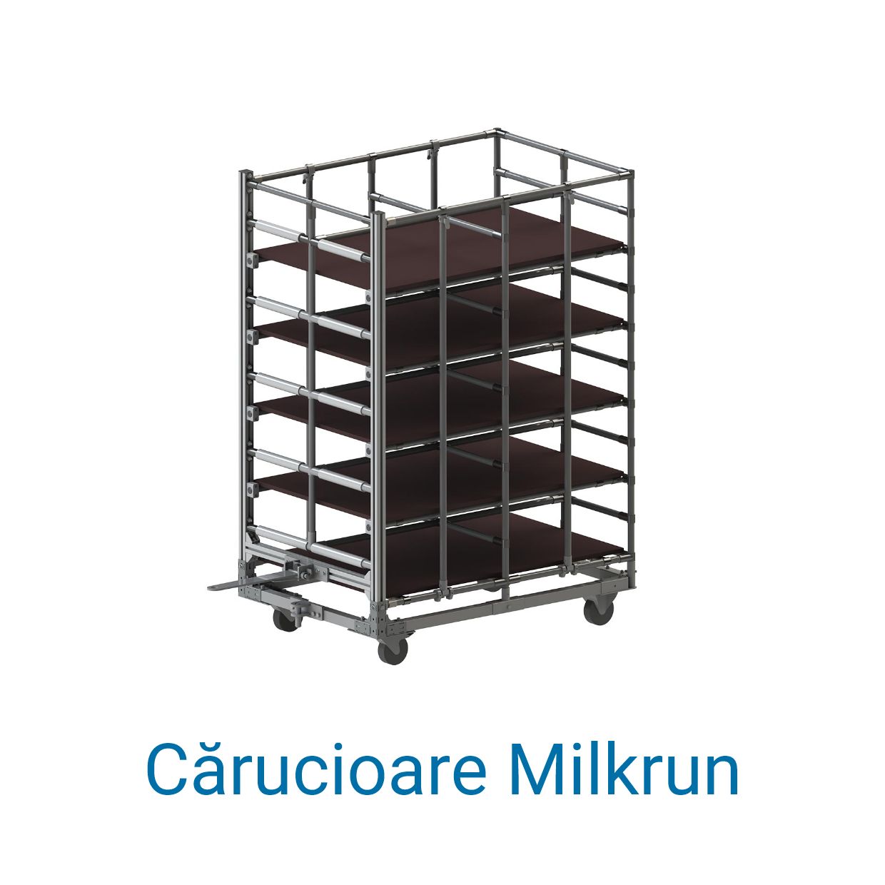 Un cărucior tip Milkrun comandat de la BeeWaTec.