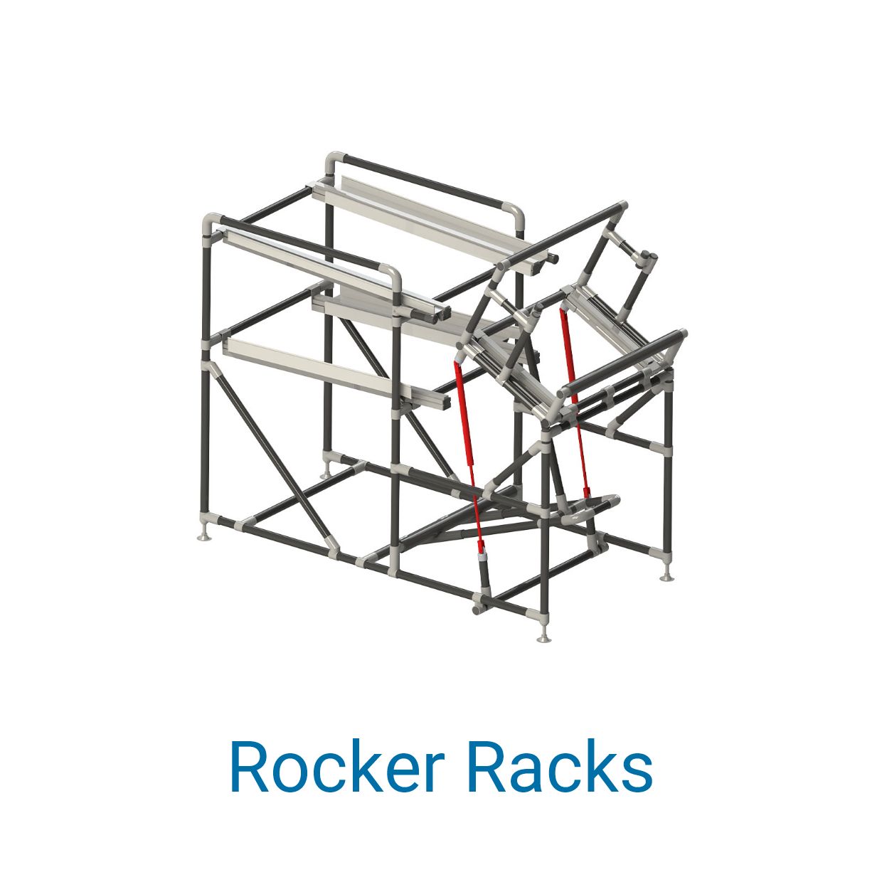 Rendering of a rocker rack from BeeWaTec 