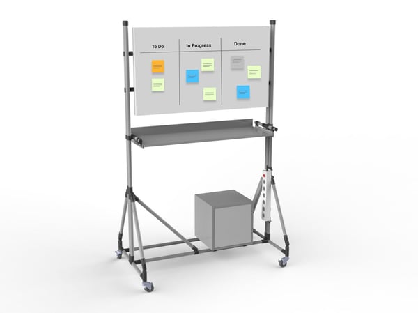 Przykład tablicy Kanban z systemu regałów rurowych BeeWaTec