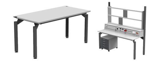 Stůl a laboratorní pracoviště pro použití v laboratořích a kancelářích