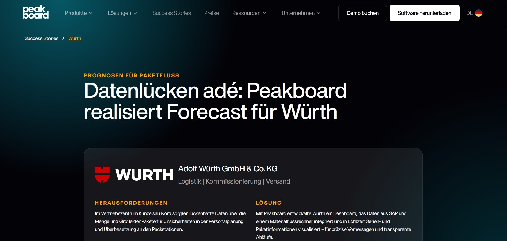 Případová studie společnosti Würth: Peakboard