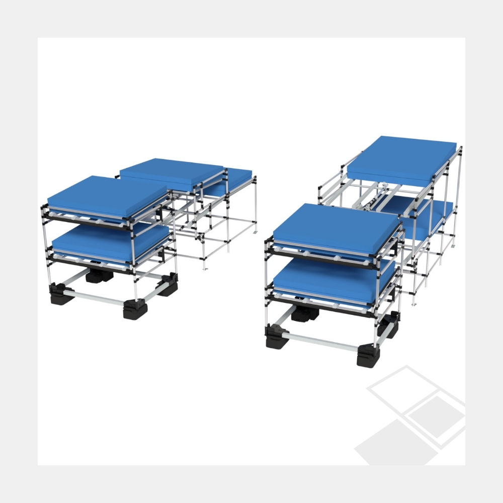 Wheel.me material Transfer with flow rack 3-
