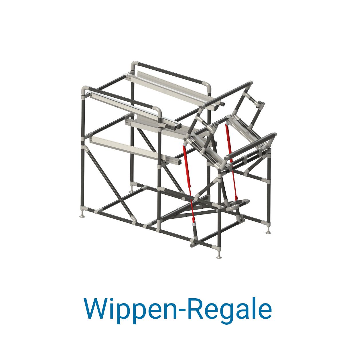 Rendering eines Regals mit integrierter Wippe von BeeWaTec