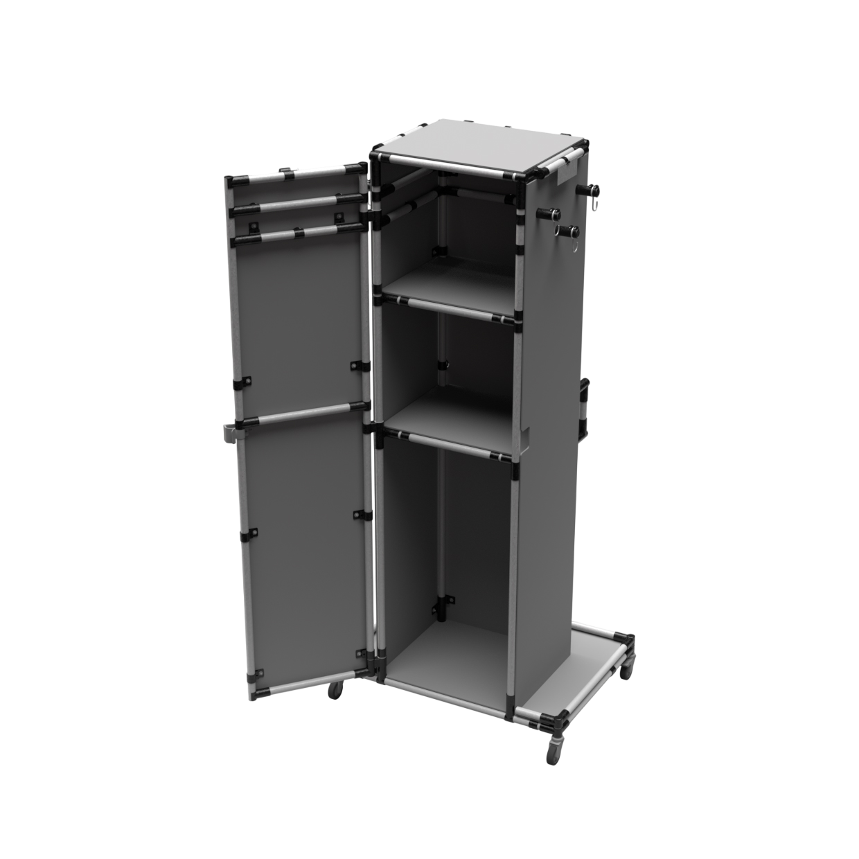 Cleaning station with a lockable door