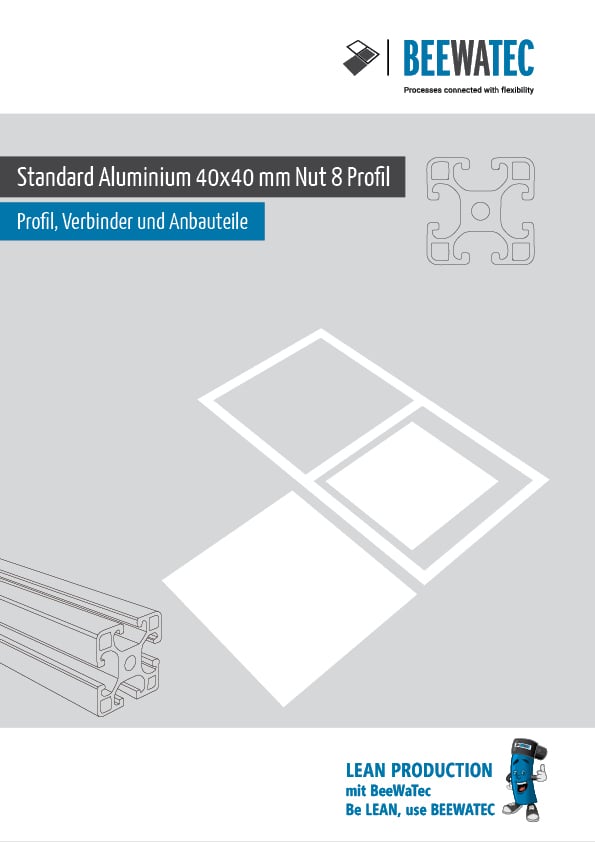 Standard Aluminium 40x40 mm Nut 8 Profil