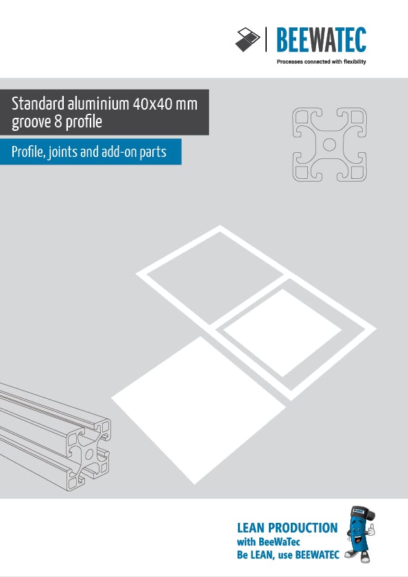 Profil de aluminiu (40x40 mm, canelura 8) 