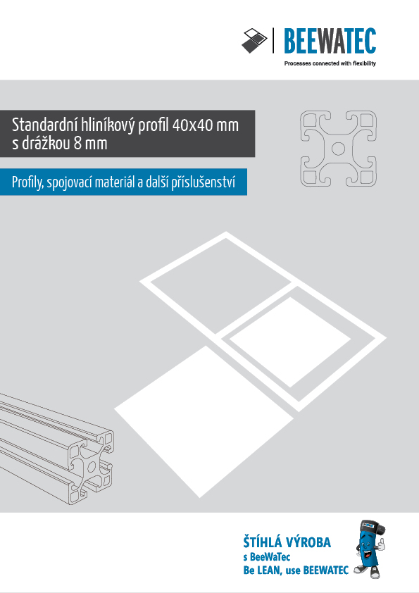 Standardowy profil aluminiowy 40 x 40 mm rowek 8 